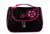 Necessaire com Gancho Jacki Design - Flores Preta/Pink