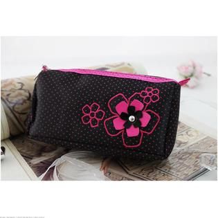 Necessaire de Bolsa Jacki Design - Flores Preto/Pink