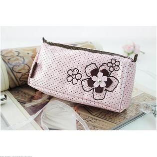 Necessaire de Bolsa Jacki Design - Flores Rosa/Marrom