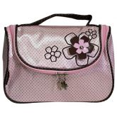 Necessaire com Gancho Jacki Design - Flores Rosa/Marrom